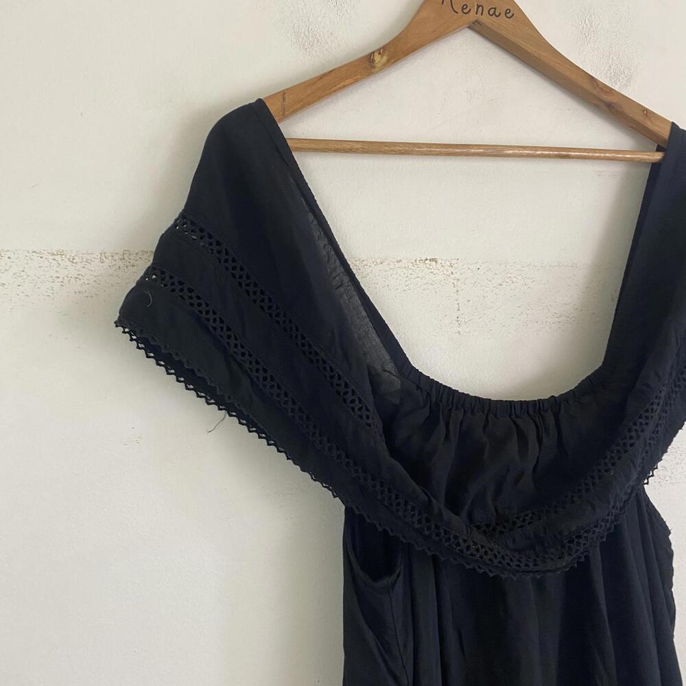 Aritzia WILFRED black off the shoulder mini dress sz XS - Picture 2 of 5